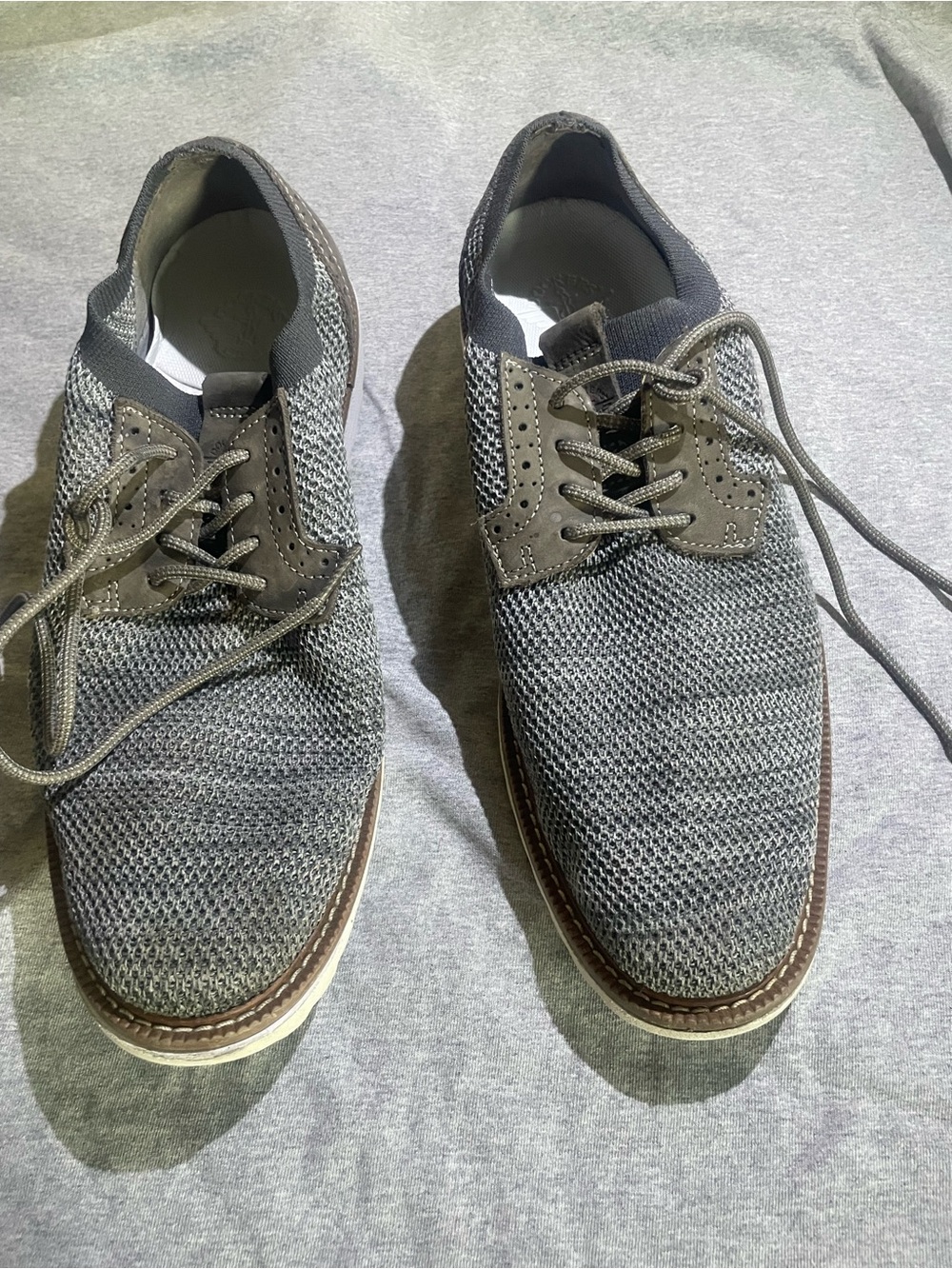 Dockers Gray Mesh Lace-Up Round Toe Oxford Casual Shoes Men US 9 EU 42